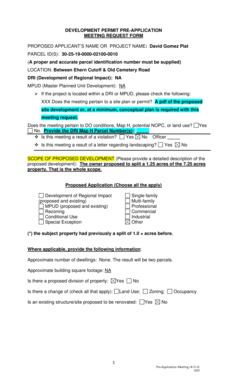 Development Permit Pre-Application Meeting Request Form