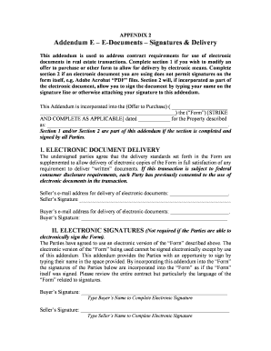 Addendum E – E-Documents – Signatures & Delivery