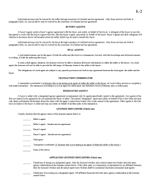 Michigan Real Estate Agency Disclosure Form