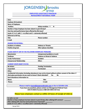 Employee Assistance Program Management Referral Form
