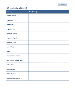 event itinerary template