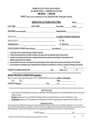 Medication Authorization Form