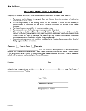 Zoning Compliance Affidavit