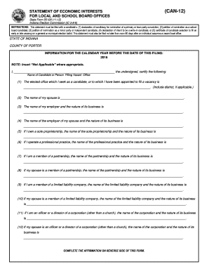 Statement of Economic Interests Form CAN-12