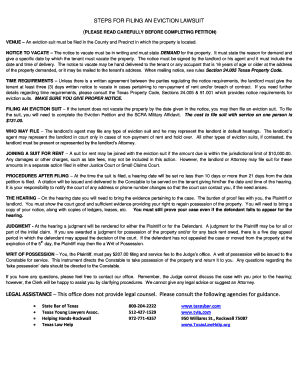 Texas Eviction Petition Form