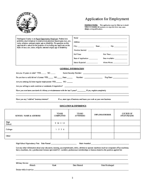 Darlington County Employment Application