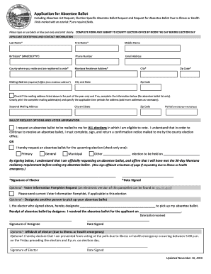 Montana Absentee Ballot Application