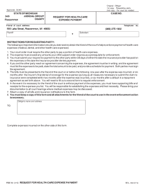 Michigan Health-Care Expense Payment Request