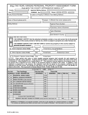 Kansas Personal Property Assessment Form