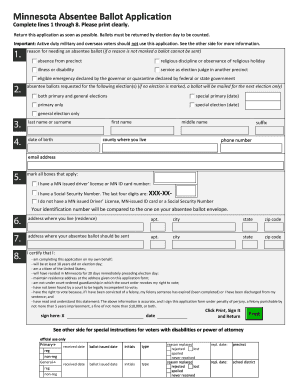 Minnesota Absentee Ballot Application