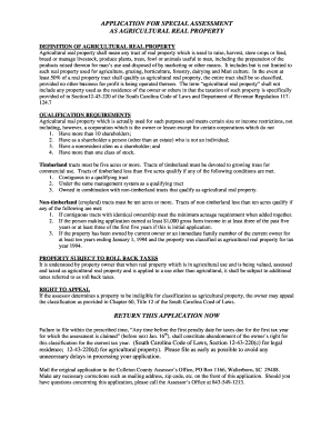 South Carolina Agricultural Real Property Assessment Application