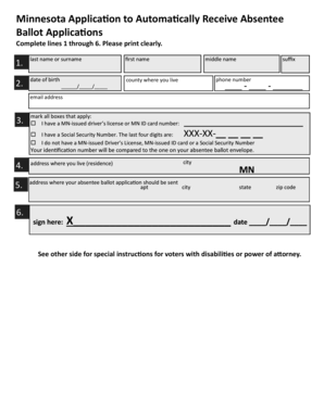 Minnesota Absentee Ballot Application