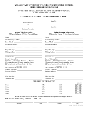 Nevada Child Support Enforcement Form