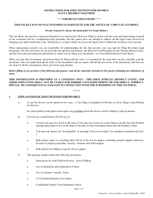 Nevada Joint Petition for Divorce with Children