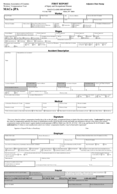 Montana Workers' Compensation First Report
