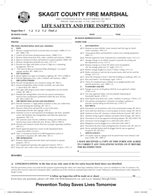 Skagit County Fire Marshal Inspection Form