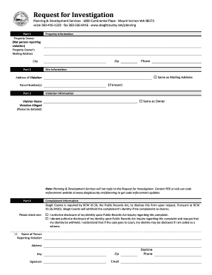 Request for Investigation Form