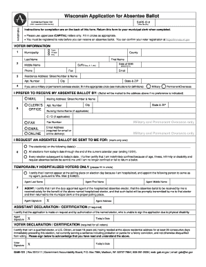 Wisconsin Absentee Ballot Application