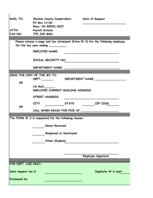 W-2 Reissue Request Form