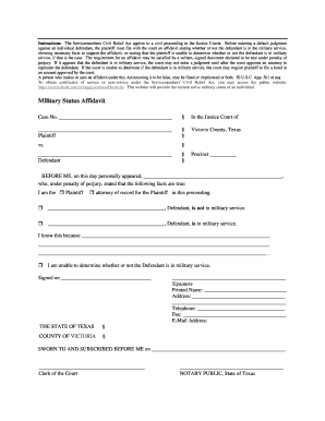 Military Status Affidavit