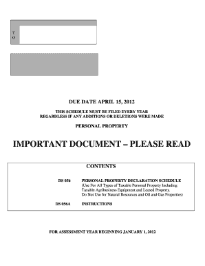 Colorado Personal Property Declaration Schedule