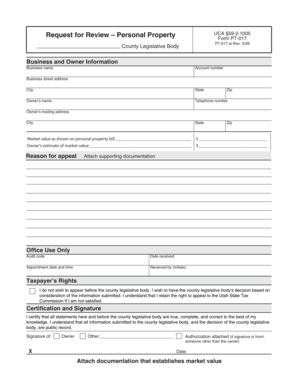 Dots and boxes instructions - Request for Review Personal Property UCA 59-2-1005 - co tooele ut