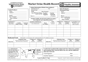 Market Swine Health Record