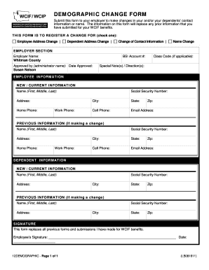 Demographic Change Form