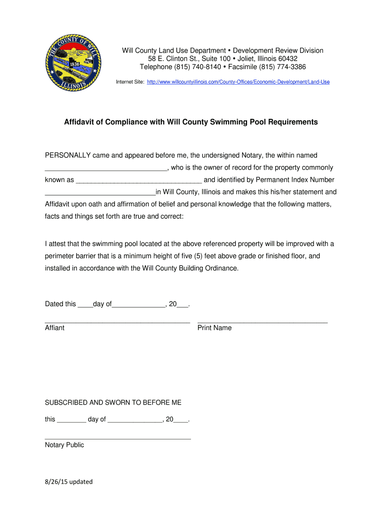 Fillable Online Will County Land Use Department Development Review