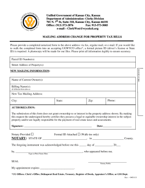 Kansas Property Tax Mailing Address Change Form