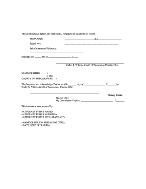 Sheriff's Deed for Ohio Real Estate