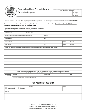 Oregon Property Tax Extension Request Form
