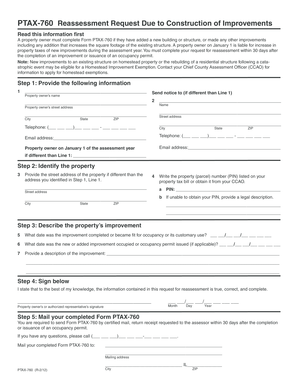 PTAX-760 Reassessment Request Form