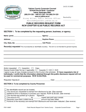 Yakima County Public Records Request Form