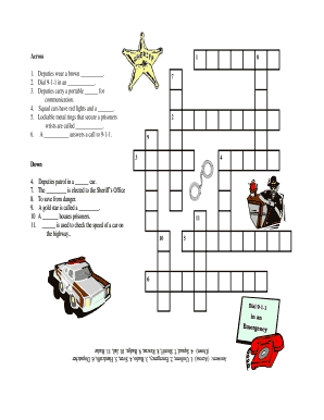 Sheriff Department Crossword Puzzle