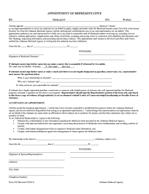 Alabama Medicaid Representative Appointment Form