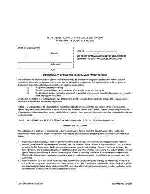 Washington DUI Court Informed Consent Form