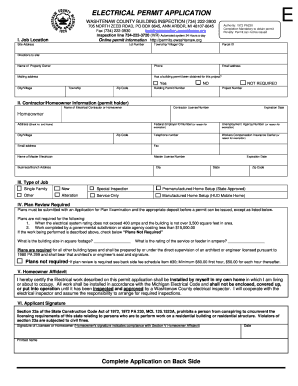 Washtenaw County Electrical Permit Application