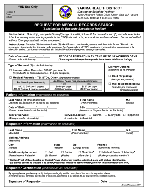 Yakima Health District Medical Records Request Form