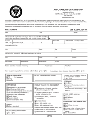 Alabama Community College Admission Application