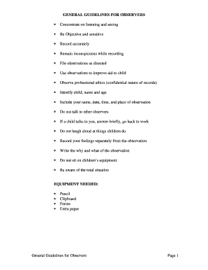 Child Observation Forms