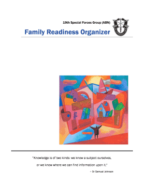 19th Special Forces Group Family Readiness Organizer