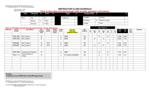 Instructor Class Schedule Form