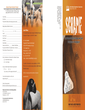 Alabama Scrapie Eradication Program Application Form