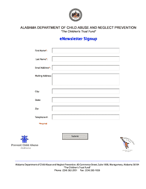 Alabama Child Abuse Prevention Newsletter Signup