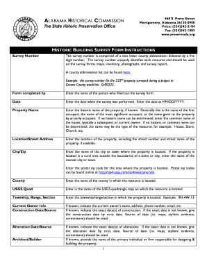 Alabama Historic Building Survey Form