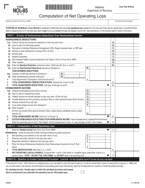 Alabama NOL-85 Form