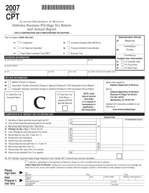 Alabama Business Privilege Tax Return