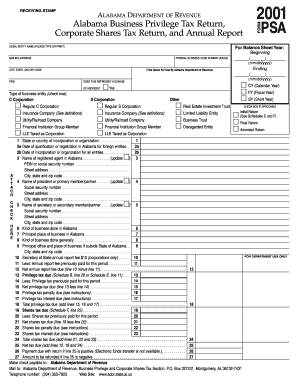 Alabama Business Privilege Tax Return