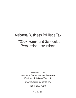 Alabama Business Privilege Tax Return and Annual Report